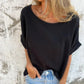 Solid Color Round Neck Short Sleeve Top