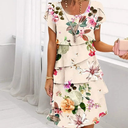 🌸Spring Specials🌸 Multi-plant Floral Print Cascade Dress