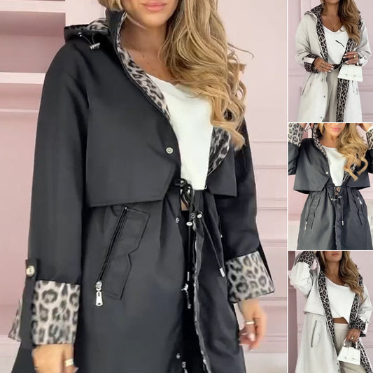 🌸Spring Specials🌸 Women's Stylish Hooded Leopard Print Jacket