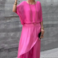 🌹Spring Promotion 50% OFF🌹Loose Top & Slit Wide-Leg Pants Chiffon 2-Piece Set