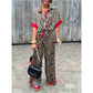 🌸Women's 2-Piece Leopard Print Outfit Button-Down Shirt & Wide-Leg Pants🌸
