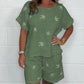 💖Hot Sales-50% OFF✨Casual Printed Cotton-Linen Short Sleeve Shorts Set