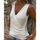 👚Button Cross V-Neck Tank Top🌟Stylish Design, Elegant Fit, Essential for Summer!