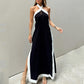 Women's Backless Halter Neck Split Maxi Dress