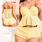 💕🌊Women‘s Steel Brace Solid Color Halter Split Bikini