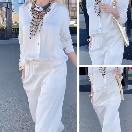 💐💐Women's Casual White Top & Pants Two-Piece Set💐💐