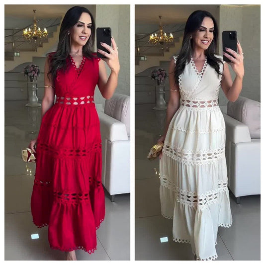 🩷50% Sale For Summer🩷V-Neck Sleeveless Dress with Cut-Out