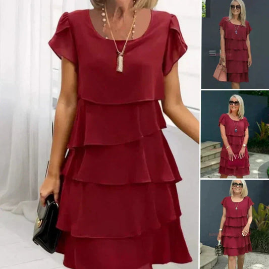 🔥HOT SALE 49% OFF🔥Women's Casual Wave Cut Ruffle Dress