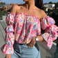 🌸🌸🌸Floral Print Smocked Off-the-Shoulder Top🌸🌸🌸
