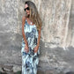 💙LAST DAY SALE 50% OFF💙Women's Printed Spaghetti Strap Backless Dress