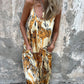 💙LAST DAY SALE 50% OFF💙Women's Printed Spaghetti Strap Backless Dress