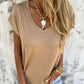🌿Summer Specials🌿Simple Solid Color V-Neck Cap Sleeve Top