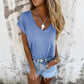 🌿Summer Specials🌿Simple Solid Color V-Neck Cap Sleeve Top