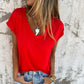🌿Summer Specials🌿Simple Solid Color V-Neck Cap Sleeve Top