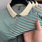👕Men's Business Casual Striped Breathable Lapel T-Shirt