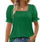 🍃Women's Casual Square Neck Smocked Sleeve T-Shirt