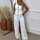 🌿🌿🌿2025 New Set Women's One Shoulder Vest & Wide Leg Pants Set