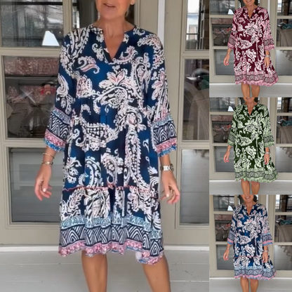🎁Mother's Day Promotion - 69% OFF!!💗Women's Casual V-Neck Floral Print Dress
