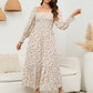 Women's Elegant Flared Sleeve Floral Dress