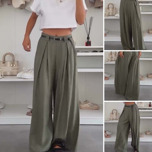 🎁Hot Sale 49% OFF🔥Women's Lightweight Ruched Wide-Leg Pants
