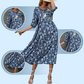 🌸Summer Sale -50% off🌸Women’s Elegant Floral Print V-Neck Long Dress