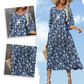 🌸Summer Sale -50% off🌸Women’s Elegant Floral Print V-Neck Long Dress