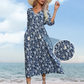 🌸Summer Sale -50% off🌸Women’s Elegant Floral Print V-Neck Long Dress