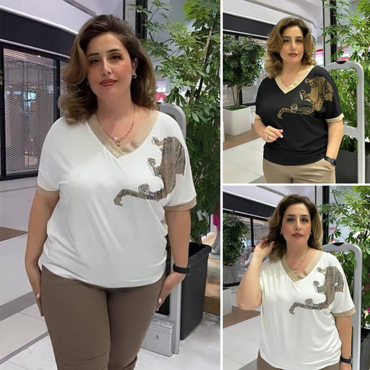 🌸Spring Specials💐 Women's Casual Elegant Printed V-Neck Top