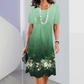 Women's Elegant Floral Print Round Neck Dress