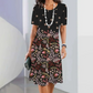 Women's Elegant Floral Print Round Neck Dress