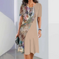 Women's Elegant Floral Print Round Neck Dress