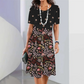Women's Elegant Floral Print Round Neck Dress