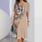Women's Elegant Floral Print Round Neck Dress