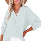 💖🔥Last Day Sale 50%🔥💖Women’s Casual Gauze Button Neck Long Sleeve Blouse