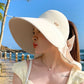🌞2025 Summer Essentials😍 👒Large-brim Hollow Sunscreen Hat with Removable Neck Shawl