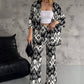 🌸2025 Spring New Arrivals✨ Printed Mid-Sleeve Cardigan & Trendy Wide-Leg Trousers Two-Piece Set