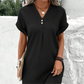 🌷Summer Hot Sale 🍃Simple Solid Color V-Neck Short Sleeve Dress for Women