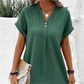 🌷Summer Hot Sale 🍃Simple Solid Color V-Neck Short Sleeve Dress for Women