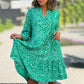 🌺Hot Sale 50% OFF⏳💐 Casual Loose Printed V-Neck Flowy Dress