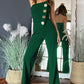 🎉What should I wear tomorrow? 💞Sleeveless Button Embellished Wide Leg Jumpsuit