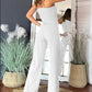 🎉What should I wear tomorrow? 💞Sleeveless Button Embellished Wide Leg Jumpsuit