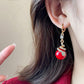 Gold Plated Snake Pearl Earrings - New Year Gift