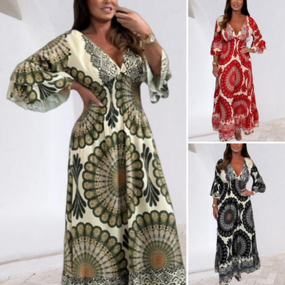 💖 NEW HOT SALE 💖Women's Lucky Print Maxi Dress
