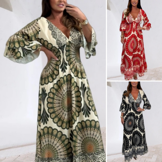 💖 NEW HOT SALE 💖Women's Lucky Print Maxi Dress