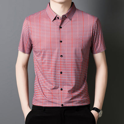 🔥2025 New Arrival🔥 Men's Cooling Plaid Short Sleeve Button-Down Shirt