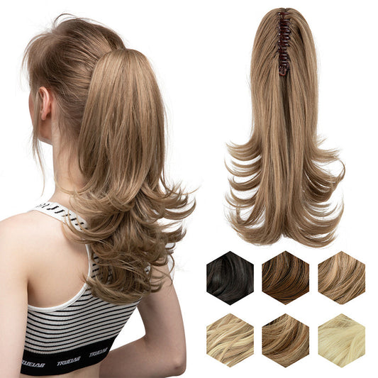 🌸Women's Slightly Curly Chemical Fiber Hair Simulation Natural Fake Ponytail Hairpin