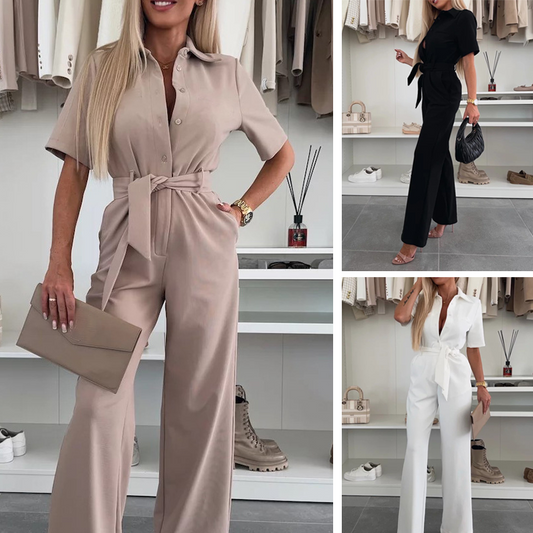 🌸Summer Sale 49% off🌸Women’s Button-Down Jumpsuit with Waist Tie