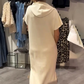 ⏳Time-Limited Special⏰Women’s Solid Short-Sleeve Hooded Long Dress