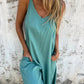 Women's Casual Loose Cotton-Linen Blend Jumpsuit with Pockets and Adjustable Straps