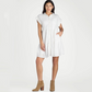 💕Summer New💕Lapel Short Sleeve Pleated Button-Down Dress - Stylish & Elegant